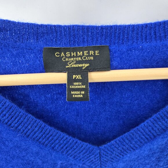 Charter Club Cashmere Royal Blue Luxury Size PXL Flaws - Picture 7 of 13
